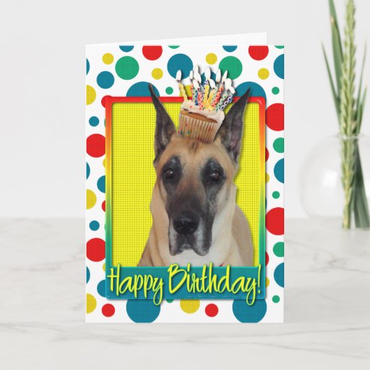 Carte Petit gâteau d'anniversaire - great dane (Devant)