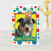 Carte Petit gâteau d'anniversaire - rottweiler - (Yellow Flower)