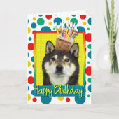 Carte Petit gâteau d'anniversaire - Shiba Inu - Yasha (Devant)