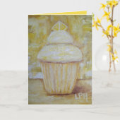 CARTE PETIT GÂTEAU DE CITRON - JOYEUX ANNIVERSAIRE, (Fleur jaune)