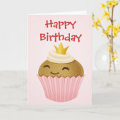 Carte Petit gâteau de joyeux anniversaire (Fleur jaune)