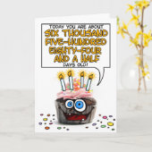 Carte Petit gâteau de joyeux anniversaire - 18 années (Fleur jaune)