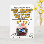 Carte Petit gâteau de joyeux anniversaire - 23 années (Fleur jaune)