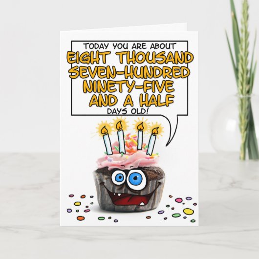 Carte Petit gâteau de joyeux anniversaire - 24 années (Devant)