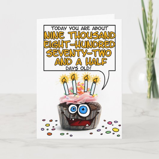 Carte Petit gâteau de joyeux anniversaire - 27 années (Devant)