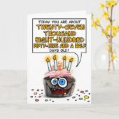 Carte Petit gâteau de joyeux anniversaire - 76 années (Fleur jaune)