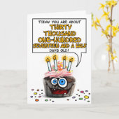 Carte Petit gâteau de joyeux anniversaire - 82 années (Fleur jaune)