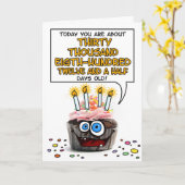 Carte Petit gâteau de joyeux anniversaire - 84 années (Fleur jaune)