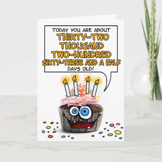 Carte Petit gâteau de joyeux anniversaire - 88 années (Devant)