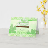 Carte Petit gâteau mignon de Jour de la Saint Patrick de (Fleur jaune)