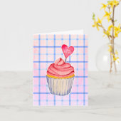 Carte Petit gâteau Valentine (Fleur jaune)