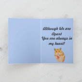 Carte Petit Hamster mignon tenant un coeur "Missing You" (Intérieur)