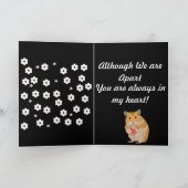 Carte Petit Hamster mignon tenant un coeur "Missing You" (Intérieur)