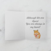 Carte Petit Hamster mignon tenant un coeur "Missing You" (Intérieur)