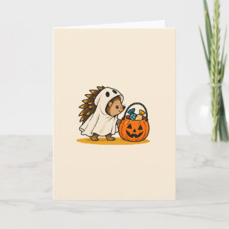 Carte Petit Hérisson Fantôme – Halloween Mignon