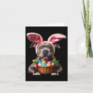 Carte Petit lapin Ear Pit Bull Chien Oeufs de Pâques Pro