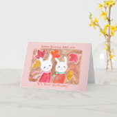 Carte Petit lapin Lapin Automne Automne Automne Annivers (Fleur jaune)