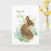Carte Petit lapin lapin lapin animal de 8e anniversaire (Fleur jaune)