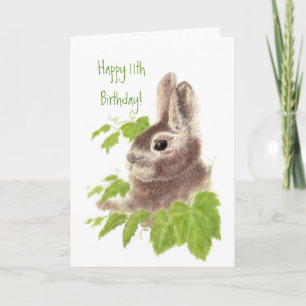 Carte Petit lapin lapin lapin de lapin 11e anniversaire 
