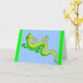 Carte petit lézard vert (Fleur jaune)