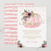 Carte Petit Merci de Baby shower Citrouille 4,5 x 6,25 (Devant / Derrière)