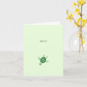 Carte Petit Merci de tortue verte (Fleur jaune)