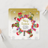 Carte Petit mignon elfes Whimsical et bonbon or (Devant/Arrière en situation)