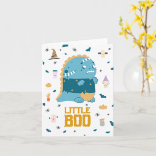 Carte Petit monstre bleu Halloween Boo