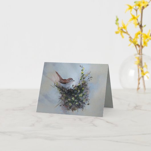 Carte Petit Oiseau (Fleur jaune)