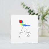 Carte Petit oiseau de prière (Debout devant)
