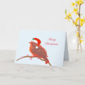 Carte Petit oiseau mignon de Noël (Fleur jaune)