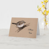 Carte Petit oiseau moelleux : Dessin de Charbon : Miss Y (Fleur jaune)