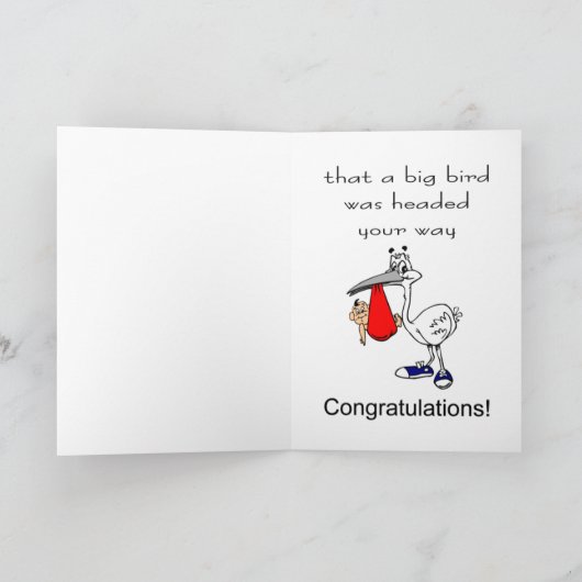 Carte Petit oiseau, nouveau bébé félicitations (Intérieur)