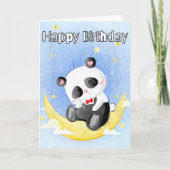 Carte Petit ours de panda endormi | Joyeux anniversaire (Devant)
