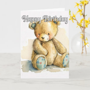 Carte Petit ours en peluche qui stagne