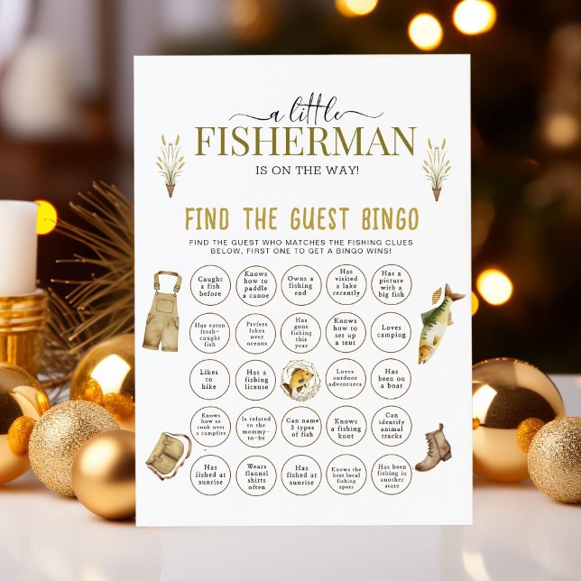 Carte Petit Pêcheur Est Sur Le Chemin Bany Shower Bingo (Créateur téléchargé)