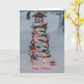 Carte Petit phare décoré pour Noël (Fleur jaune)