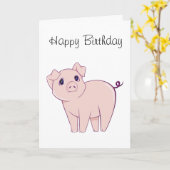 Carte Petit Piggy Art (Fleur jaune)