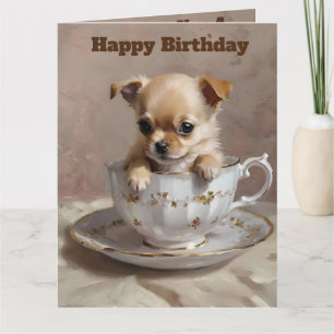 Carte Petit plaisir : chiot Chihuahua dans une tasse de 