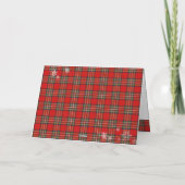 Carte Petit ruban rouge Noël carreau (Dos)
