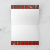 Carte Petit ruban rouge Noël carreau (Intérieur)