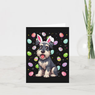 Carte Petit Schnauzer Chien Chasse aux Oeufs de Pâques C