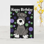 Carte Petit Schnauzer Chien mignon et Motifs du cercle (Fleur jaune)