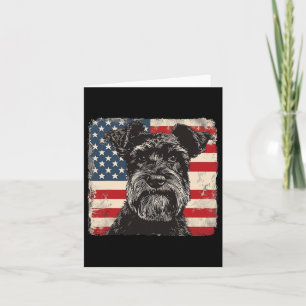 Carte Petit Schnauzer Chien Patriotique 4 juillet Cadeau