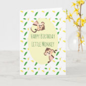 Carte Petit singe Feuille Tropicale Banane Peels Anniver (Fleur jaune)