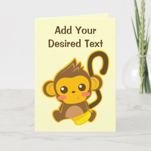 Carte Petit Singe mignon (Devant)