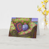 Carte Petit somme de chat (Fleur jaune)