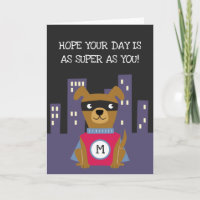 Petit Superhero Chien avec Monogram Boys Anniversa