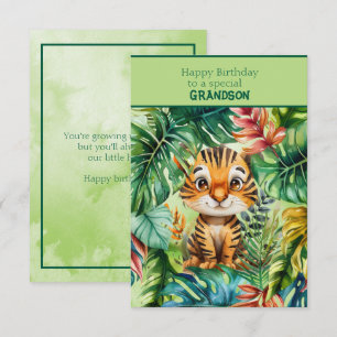 Carte Petit Tigre Joyeux Anniversaire Petit-Fils Spécial