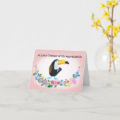Carte Petit Toucan de ma considération Drôle Merci (Fleur jaune)